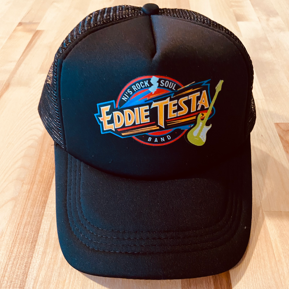 Eddie Testa Band Black Hat with Neon Guitar Logo