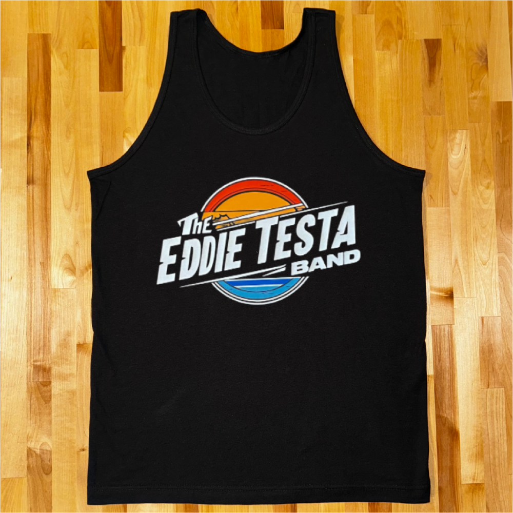 Eddie Testa Band Mens black Tri blendTank with sun logo