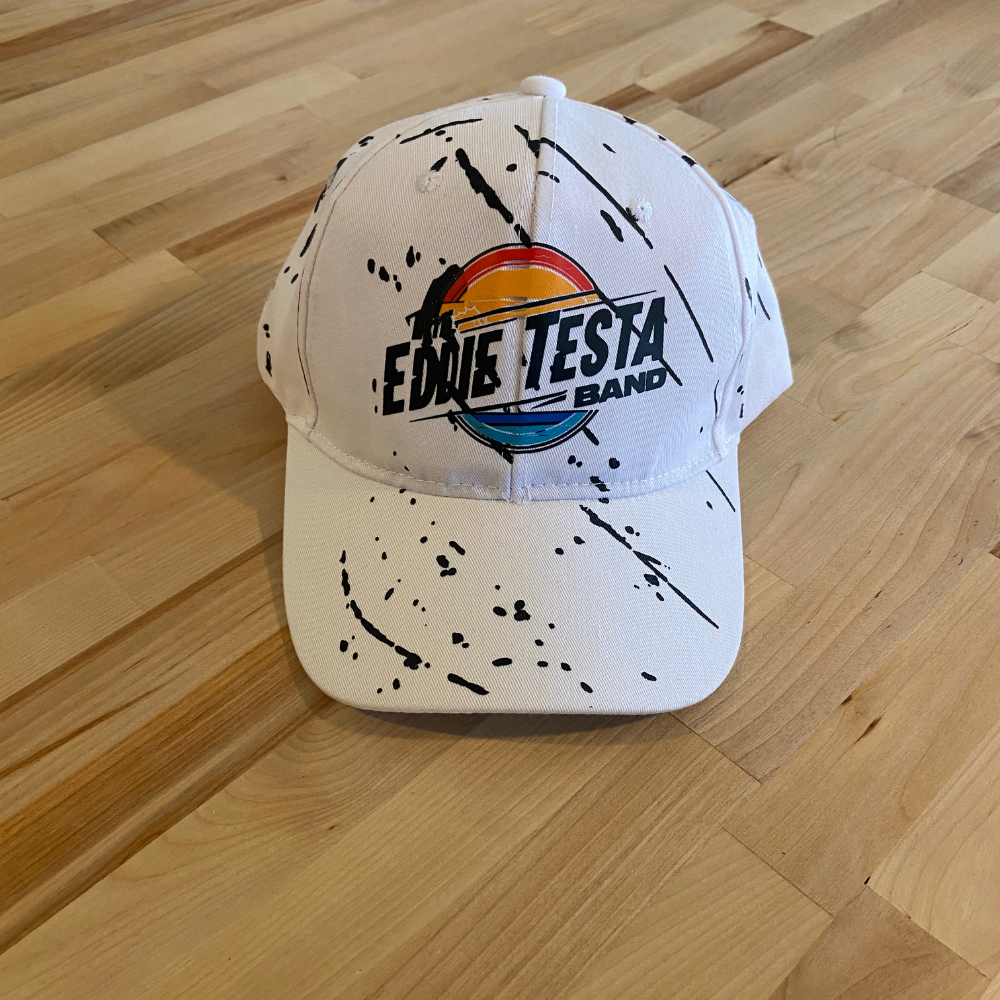 Eddie Testa Band White Hat with Sun Logo