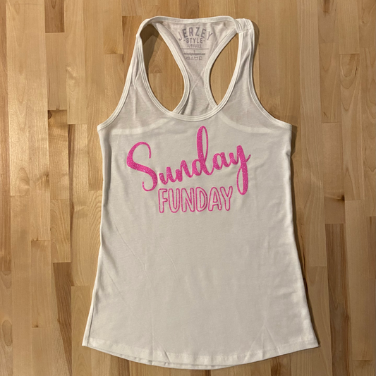 Sunday Funday Ladies Fitted Racerback Tank